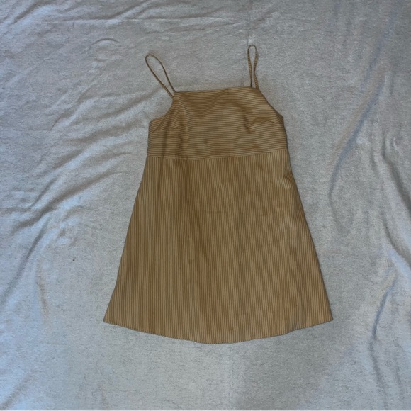 Striped Tan Zara Mini Dress - Picture 2 of 6